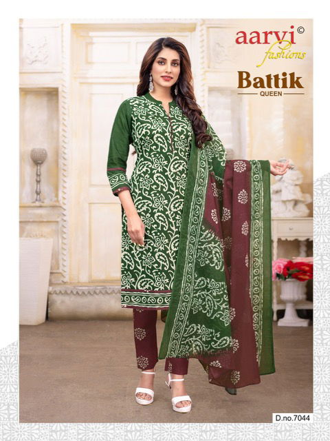 Aarvi Battik Queen Vol 1 Casual Wear Wholesale Cotton Dress Material
